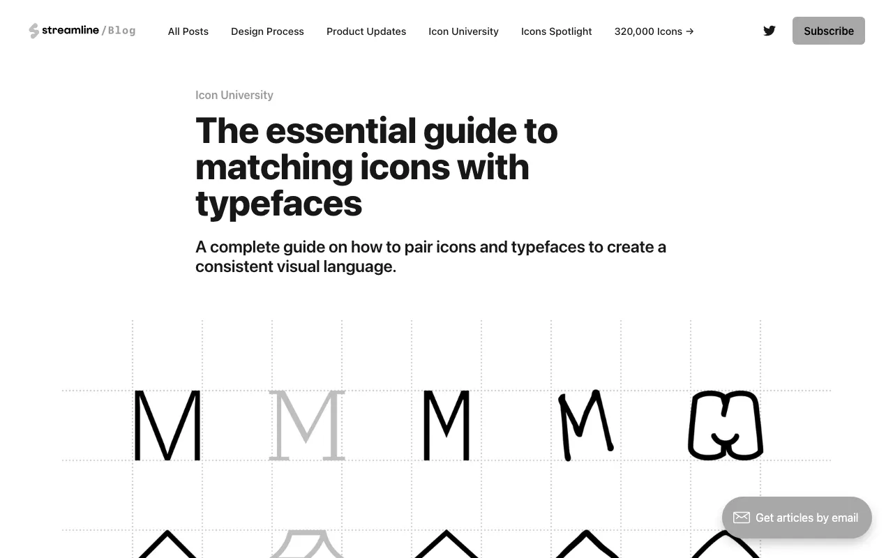 Anteprima di Articolo che parla di icone e tipografia