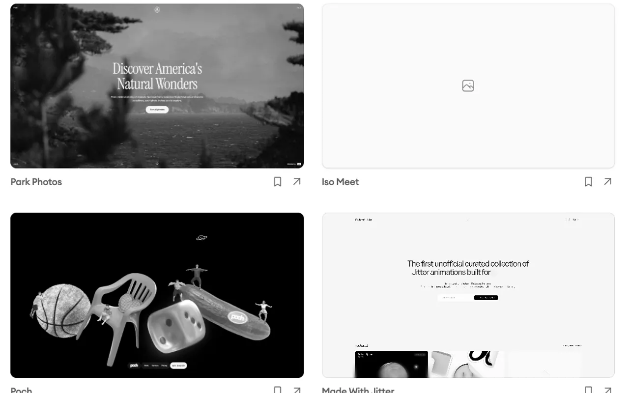 Anteprima di Curated.design, raccolta di siti web
