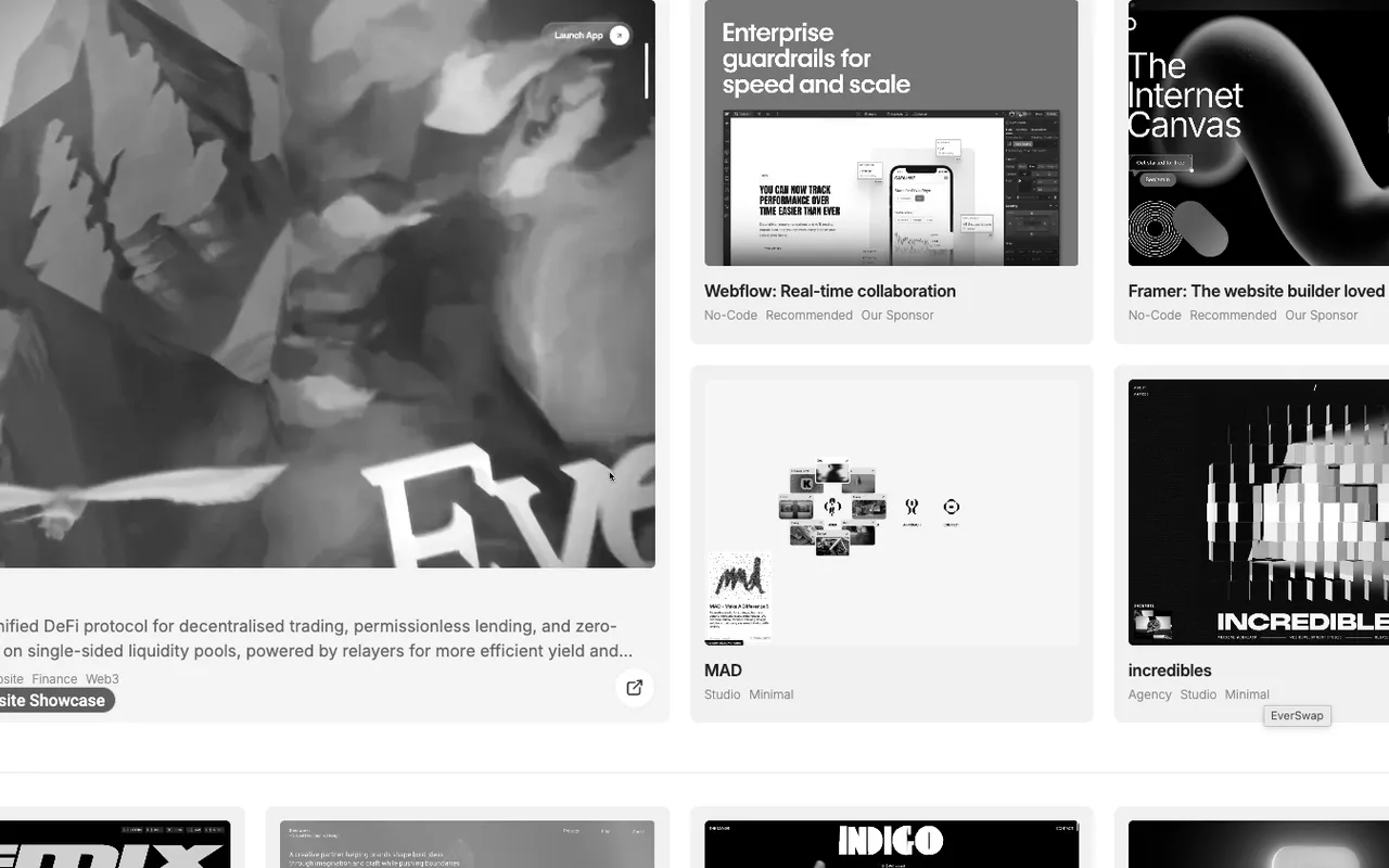 Anteprima di Landing.love, raccolta di landing page